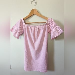 Pink Lemonade Pink Striped Off The Shoulder Lightweight Dress Sz Medium